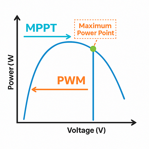 3. Какво е MPPT и защо е по-добро от PWM?